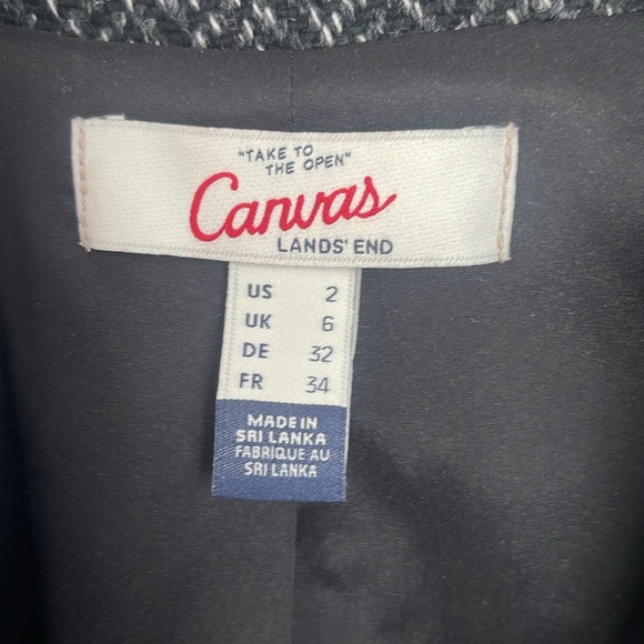 Vintage Lands End women’s wool lined tweed 2 button blazer - Picture 2 of 9